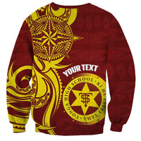 Personalised Tonga High School Sweatshirt THS Tongan Ngatu Pattern - Polynesian Pride
