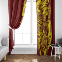 Personalised Tonga High School Window Curtain THS Tongan Ngatu Pattern LT14 - Polynesian Pride