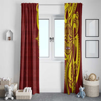 Personalised Tonga High School Window Curtain THS Tongan Ngatu Pattern LT14 - Polynesian Pride