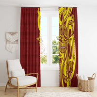 Personalised Tonga High School Window Curtain THS Tongan Ngatu Pattern LT14 - Polynesian Pride