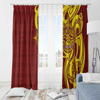Personalised Tonga High School Window Curtain THS Tongan Ngatu Pattern LT14 - Polynesian Pride