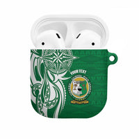Personalised Liahona - Saineha High School AirPods Case Tongan Ngatu Pattern LT14 Green - Polynesian Pride