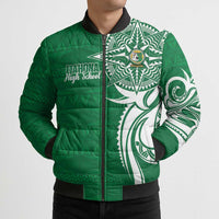 Personalised Liahona - Saineha High School Bomber Puffer Jacket Tongan Ngatu Pattern - Polynesian Pride
