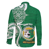 Personalised Liahona - Saineha High School Family Matching Puletasi and Hawaiian Shirt Tongan Ngatu Pattern - Polynesian Pride