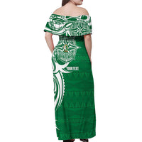 Personalised Liahona - Saineha High School Off Shoulder Maxi Dress Tongan Ngatu Pattern LT14 - Polynesian Pride