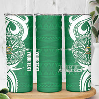 Personalised Liahona - Saineha High School Skinny Tumbler Tongan Ngatu Pattern LT14 - Polynesian Pride