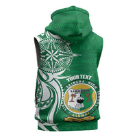Personalised Liahona - Saineha High School Sleeveless Zip Hoodie Tongan Ngatu Pattern LT14 - Polynesian Pride