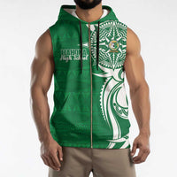Personalised Liahona - Saineha High School Sleeveless Zip Hoodie Tongan Ngatu Pattern - Polynesian Pride