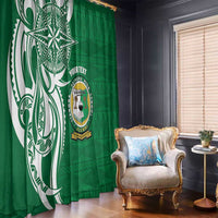 Personalised Liahona - Saineha High School Window Curtain Tongan Ngatu Pattern LT14 - Polynesian Pride