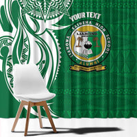 Personalised Liahona - Saineha High School Window Curtain Tongan Ngatu Pattern LT14 - Polynesian Pride