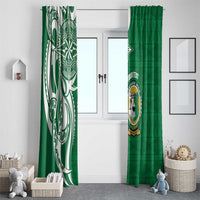 Personalised Liahona - Saineha High School Window Curtain Tongan Ngatu Pattern LT14 - Polynesian Pride