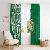 Personalised Liahona - Saineha High School Window Curtain Tongan Ngatu Pattern LT14 - Polynesian Pride