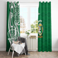 Personalised Liahona - Saineha High School Window Curtain Tongan Ngatu Pattern LT14 - Polynesian Pride