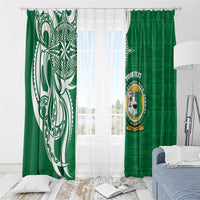 Personalised Liahona - Saineha High School Window Curtain Tongan Ngatu Pattern LT14 - Polynesian Pride
