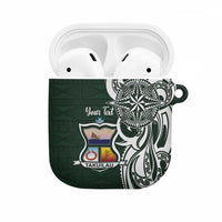 Personalised Tonga Takuilau College AirPods Case Est 1975 Tongan Ngatu Pattern LT14 Green - Polynesian Pride
