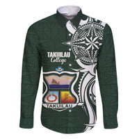 Personalised Tonga Takuilau College Family Matching Off The Shoulder Long Sleeve Dress and Hawaiian Shirt Est 1975 Tongan Ngatu Pattern - Polynesian Pride