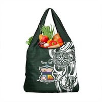 Personalised Tonga Takuilau College Grocery Bag Est 1975 Tongan Ngatu Pattern - Polynesian Pride