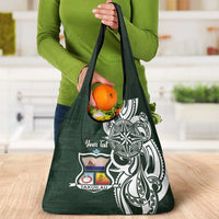 Personalised Tonga Takuilau College Grocery Bag Est 1975 Tongan Ngatu Pattern - Polynesian Pride