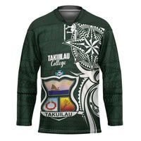 Personalised Tonga Takuilau College Hockey Jersey Est 1975 Tongan Ngatu Pattern LT14 Unisex Green - Polynesian Pride