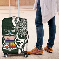 Personalised Tonga Takuilau College Luggage Cover Est 1975 Tongan Ngatu Pattern - Polynesian Pride