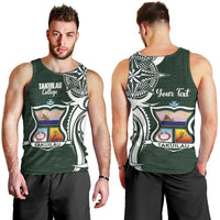 Personalised Tonga Takuilau College Men Tank Top Est 1975 Tongan Ngatu Pattern - Polynesian Pride