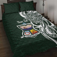 Personalised Tonga Takuilau College Quilt Bed Set Est 1975 Tongan Ngatu Pattern - Polynesian Pride
