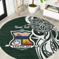 Personalised Tonga Takuilau College Round Carpet Est 1975 Tongan Ngatu Pattern - Polynesian Pride