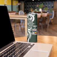 Personalised Tonga Takuilau College Skinny Tumbler Est 1975 Tongan Ngatu Pattern LT14 - Polynesian Pride