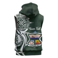 Personalised Tonga Takuilau College Sleeveless Zip Hoodie Est 1975 Tongan Ngatu Pattern LT14 - Polynesian Pride