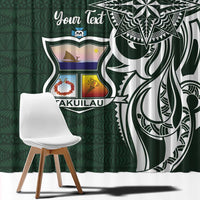 Personalised Tonga Takuilau College Window Curtain Est 1975 Tongan Ngatu Pattern LT14 - Polynesian Pride