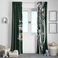 Personalised Tonga Takuilau College Window Curtain Est 1975 Tongan Ngatu Pattern LT14 - Polynesian Pride
