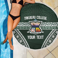 Personalised Tonga Takuilau College Beach Blanket 50th Anniversary Ngatu Kupesi - Polynesian Pride