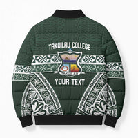 Personalised Tonga Takuilau College Bomber Puffer Jacket 50th Anniversary Ngatu Kupesi - Polynesian Pride