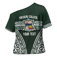 Personalised Tonga Takuilau College Cross Shoulder Shirt 50th Anniversary Ngatu Kupesi - Polynesian Pride