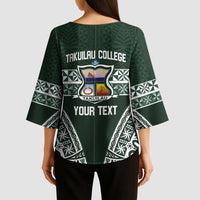 Personalised Tonga Takuilau College Kimono Sleeve Blouse 50th Anniversary Ngatu Kupesi - Polynesian Pride
