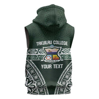Personalised Tonga Takuilau College Sleeveless Hoodie 50th Anniversary Ngatu Kupesi - Polynesian Pride