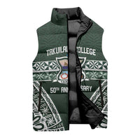 Personalised Tonga Takuilau College Sleeveless Puffer Jacket 50th Anniversary Ngatu Kupesi - Polynesian Pride