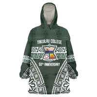 Personalised Tonga Takuilau College Wearable Blanket Hoodie 50th Anniversary Ngatu Kupesi - Polynesian Pride