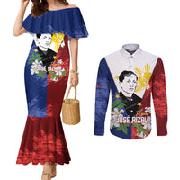 Philippines Rizal Day Couples Matching Mermaid Dress and Long Sleeve Button Shirt Filipino Sampaguita Grunge Style - Polynesian Pride
