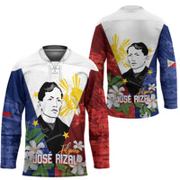 Philippines Rizal Day Hockey Jersey Filipino Sampaguita Grunge Style LT14 - Polynesian Pride