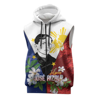 Philippines Rizal Day Sleeveless Zip Hoodie Filipino Sampaguita Grunge Style LT14 Blue - Polynesian Pride