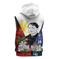 Philippines Rizal Day Sleeveless Zip Hoodie Filipino Sampaguita Grunge Style LT14 - Polynesian Pride