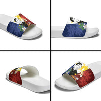 Philippines Rizal Day Slide Sandals Filipino Sampaguita Grunge Style - Polynesian Pride