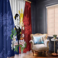 Philippines Rizal Day Window Curtain Filipino Sampaguita Grunge Style LT14 - Polynesian Pride