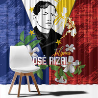Philippines Rizal Day Window Curtain Filipino Sampaguita Grunge Style LT14 - Polynesian Pride