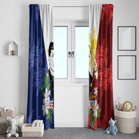 Philippines Rizal Day Window Curtain Filipino Sampaguita Grunge Style LT14 - Polynesian Pride