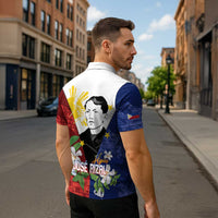 Philippines Rizal Day Zipper Polo Shirt Filipino Sampaguita Grunge Style - Polynesian Pride