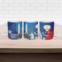 Philippines Rizal Day Ceramic Mug Filipino Motto Stella Polynesian Pattern - Polynesian Pride