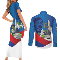 Philippines Rizal Day Couples Matching Short Sleeve Bodycon Dress and Long Sleeve Button Shirt Filipino Motto Stella Polynesian Pattern - Polynesian Pride