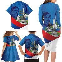 Philippines Rizal Day Family Matching Long Sleeve Bodycon Dress and Hawaiian Shirt Filipino Motto Stella Polynesian Pattern - Polynesian Pride